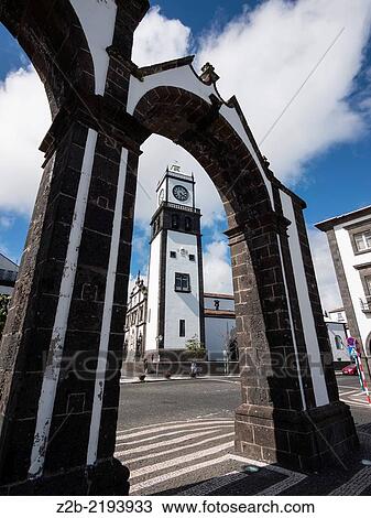 Portas da Cidade Square, Ponta Delgada, São Miguel Island, Azores, Portugal View Large Photo Image Stock Image - Portas da Cidade Square, Ponta Delgada, São Miguel Island, Azores, Portugal. Fotosearch