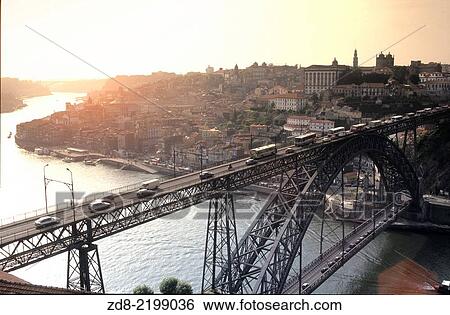 Porto and luis I bridge from monastery serra do pilar. View Large Photo Image Stock Photograph - Porto and luis I bridge from monastery serra do pilar.. Fotosearch