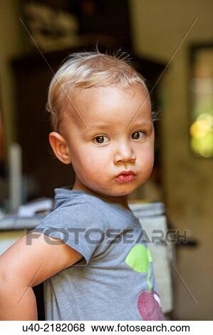 Stock Photo - Portrait of 2 year old Boy.. Fotosearch