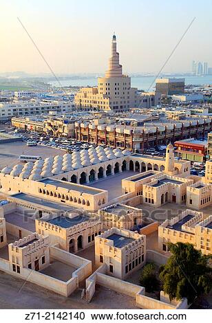 Qatar, Doha, Qasim Mosque, Fanar Islamic Centre,. View Large Photo Image Stock Image - Qatar, Doha, Qasim Mosque, Fanar Islamic Centre,.. Fotosearch