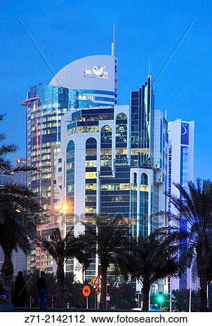 Stock Image - Qatar, Doha, West Bay, business district, skyline,.. Fotosearch
