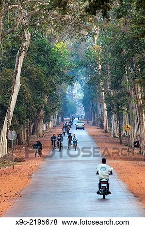 Road to Central Angkor Thom, Angkor, Cambodia. View Large Photo Image Stock Photo - Road to Central Angkor Thom, Angkor, Cambodia.. Fotosearch
