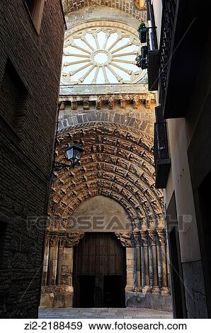 Romanesque Cathedral of Saint Mary, Gate of Last Judgement, XIIth century. Tudela, Navarra, Spain View Large Photo Image Stock Photo - Romanesque Cathedral of Saint Mary, Gate of Last Judgement, XIIth century. Tudela, Navarra, Spain. Fotosearch