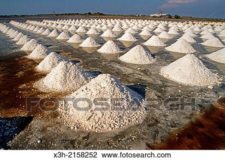 Stock Image - salt ponds at Samut Songkhram, Thailand, Southeast Asia.. Fotosearch