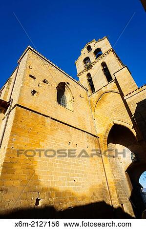 Stock Photograph - San Juan Bautista church. Laguardia. Alava, Basque Country, Spain, Europe.. Fotosearch