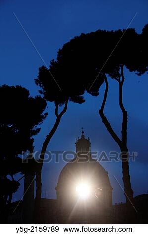Santissimo Nome di Maria al Foro Traiano church next to piazza venezia square at night in rome italy View Large Photo Image Stock Photo - Santissimo Nome di Maria al Foro Traiano church next to piazza venezia square at night in rome italy. Fotosearch