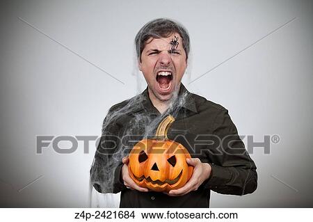 Scary man for halloween View Large Photo Image Picture - Scary man for halloween. Fotosearch