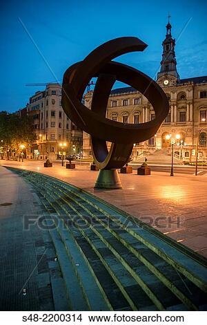 Sculpture Alternative Ovoid, from the City of Bilbao. Vizcaya. Basque Country. Spain. Europe. View Large Photo Image Picture - Sculpture Alternative Ovoid, from the City of Bilbao. Vizcaya. Basque Country. Spain. Europe.. Fotosearch