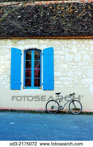 shuttered window and bicycle, Ferrensac, Lot-et-Garonne Department, Aquitaine, France. View Large Photo Image Stock Image - shuttered window and bicycle, Ferrensac, Lot-et-Garonne Department, Aquitaine, France.. Fotosearch