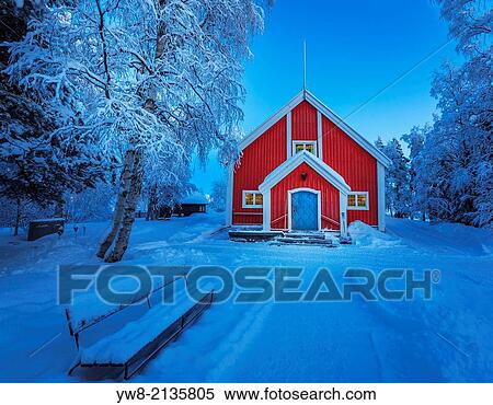 Small Wooden Church in Jukkasjarvi, Lapland, Sweden. View Large Photo Image Stock Photography - Small Wooden Church in Jukkasjarvi, Lapland, Sweden.. Fotosearch