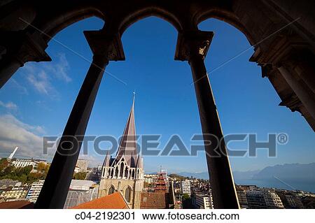 Switzerland, Vaud, Lausanne, cathedral. View Large Photo Image Stock Image - Switzerland, Vaud, Lausanne, cathedral.. Fotosearch