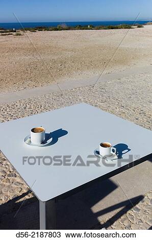 table with a pair of cup of coffees, Tabarca Island, Alicante province. View Large Photo Image Stock Image - table with a pair of cup of coffees, Tabarca Island, Alicante province.. Fotosearch