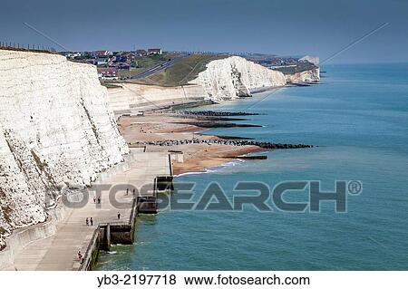 The English Coastline At Rottingdean, Sussex, England. View Large Photo Image Stock Photo - The English Coastline At Rottingdean, Sussex, England.. Fotosearch