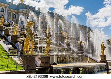 The Grand Cascade of Peterhof, Peter the Great´s Palace, St. Petersburg, Russia. View Large Photo Image Stock Photograph - The Grand Cascade of Peterhof, Peter the Great´s Palace, St. Petersburg, Russia.. Fotosearch