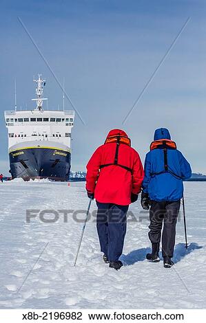 The Lindblad Expeditions ship National Geographic Explorer wedged into fast ice, Duse Bay, Weddell Sea, Antarctica. View Large Photo Image Stock Image - The Lindblad Expeditions ship National Geographic Explorer wedged into fast ice, Duse Bay, Weddell Sea, Antarctica.. Fotosearch