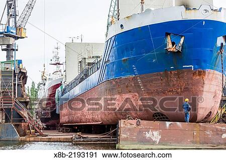 Stock Image - The once communist controlled Gdansk shipyards, home to the Solidarity movement, Gdansk, Poland.. Fotosearch