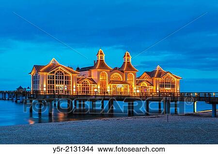 The Sellin Pier is a pier at the Baltic Sea. The pier is 394 meters long. It was inaugurated in 1998, Sellin, Ruegen Island, County Vorpommern-Ruegen, Mecklenburg-Western Pomerania, Germany, Europe. View Large Photo Image Picture - The Sellin Pier is a pier at the Baltic Sea. The pier is 394 meters long. It was inaugurated in 1998, Sellin, Ruegen Island, County Vorpommern-Ruegen, Mecklenburg-Western Pomerania, Germany, Europe.. Fotosearch