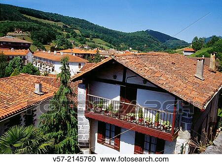 Traditional architecture. Lesaca, Navarra, Spain. View Large Photo Image Stock Image - Traditional architecture. Lesaca, Navarra, Spain.. Fotosearch