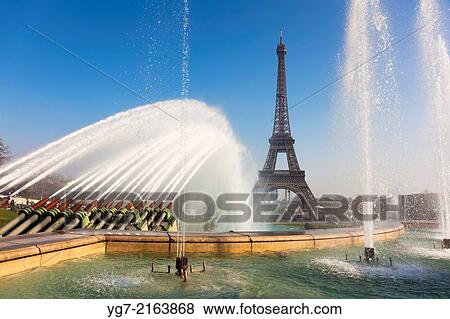 Trocadero gardens and Eiffel tower, Paris, Ile-de-france, France. View Large Photo Image Stock Photo - Trocadero gardens and Eiffel tower, Paris, Ile-de-france, France.. Fotosearch