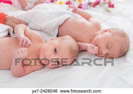 Stock Photograph - Twin babys.. Fotosearch
