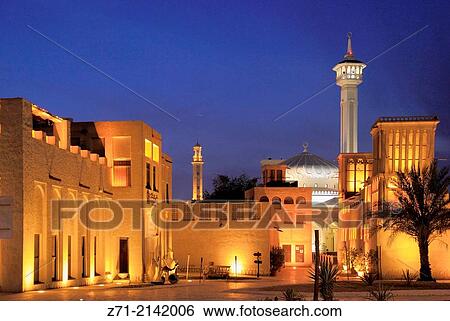 Stock Photograph - United Arab Emirates, Dubai, Bastakia Quarter, RulerÂ´s Court,.. Fotosearch
