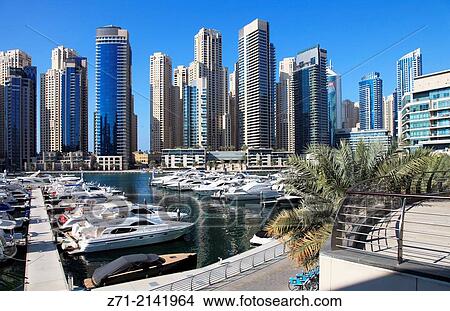 United Arab Emirates, Dubai, Marina, skyline,. View Large Photo Image Picture - United Arab Emirates, Dubai, Marina, skyline,.. Fotosearch