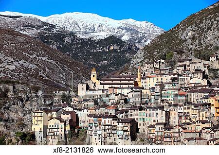 Village Of Saorge Roya Valley Alpes Maritimes Parc National Du Mercantour Mercantour National Park Provence Alpes Ca Te Da Azur France Stock Photograph Xf8 Fotosearch