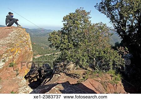 Stock Photo - Young, mountains of Garraf, Baix Llobregat, Catalonia, Spain. Fotosearch