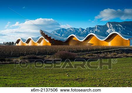 Stock Photograph - Ysios wine cellar. Laguardia. Rioja Alavesa. Alava, Basque Country, Spain, Europe.. Fotosearch