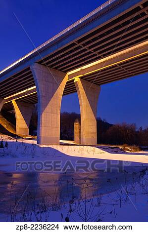 Picture - A viaduct (bridge) along Dundas Street that spans 16 Mile Creek and the Lions Valley in Oakville, Ontario, Canada.. Fotosearch