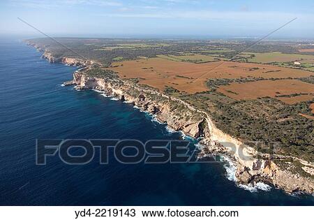 Aerial View of Mallorca Southeast Shore, Mallorca, Balearic Island, Spain. View Large Photo Image Stock Image - Aerial View of Mallorca Southeast Shore, Mallorca, Balearic Island, Spain.. Fotosearch