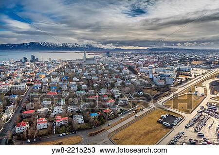 Aerial view of Reykjavik, Iceland. View Large Photo Image Stock Image - Aerial view of Reykjavik, Iceland.. Fotosearch