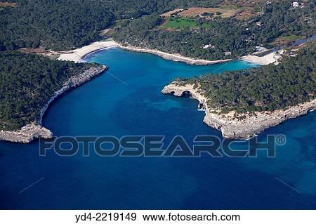 Aerial View of S´Amarador and Cala Mondragó, Mallorca, Balearic Island, Spain. View Large Photo Image Stock Photo - Aerial View of S´Amarador and Cala Mondragó, Mallorca, Balearic Island, Spain.. Fotosearch