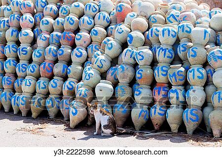 Africa, North Africa, Maghreb. Governorat of Medenine. Djerba island. Houmt Souk. Fishing port. Jars for fishing squid. View Large Photo Image Stock Photo - Africa, North Africa, Maghreb. Governorat of Medenine. Djerba island. Houmt Souk. Fishing port. Jars for fishing squid.. Fotosearch