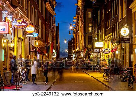 Amsterdam at Night, Amsterdam, Holland. View Large Photo Image Stock Image - Amsterdam at Night, Amsterdam, Holland.. Fotosearch