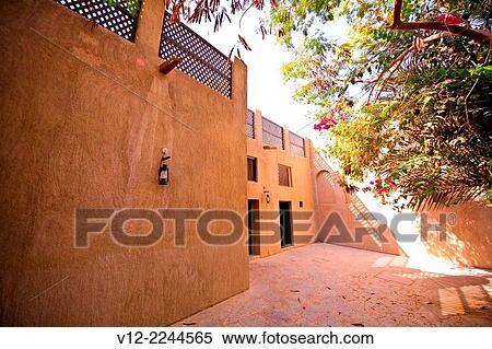 Art center, Bur Dubai, Dubai, United Arab Emirates, Al Bastakiya District of historic Arabic buildings View Large Photo Image Stock Photography - Art center, Bur Dubai, Dubai, United Arab Emirates, Al Bastakiya District of historic Arabic buildings. Fotosearch