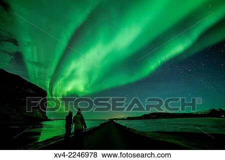 Aurora Borealis or northern Lights during winter at southern Iceland. View Large Photo Image Stock Photo - Aurora Borealis or northern Lights during winter at southern Iceland.. Fotosearch