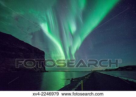 Aurora Borealis or northern Lights during winter at southern Iceland. View Large Photo Image Stock Photo - Aurora Borealis or northern Lights during winter at southern Iceland.. Fotosearch