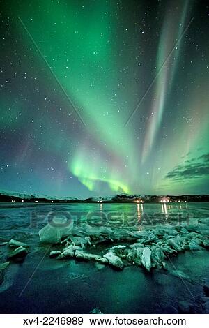 Aurora Borealis or northern Lights during winter at southern Iceland. View Large Photo Image Stock Photo - Aurora Borealis or northern Lights during winter at southern Iceland.. Fotosearch