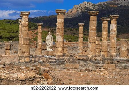 Bolonia, Baelo Claudia, Archaeological site, Old roman city, Strait of Gibraltar Natural Park, Costa de la Luz, Cadiz, Andalusia, Spain, Europe. View Large Photo Image Stock Image - Bolonia, Baelo Claudia, Archaeological site, Old roman city, Strait of Gibraltar Natural Park, Costa de la Luz, Cadiz, Andalusia, Spain, Europe.. Fotosearch
