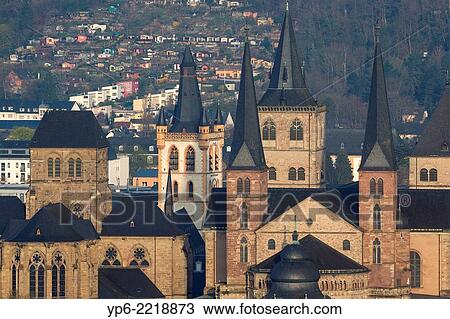 Stock Image - Cathedral of Trier, Church of Our Lady and St. Gangolf´s church, World Heritage Site, Trier, Rhineland-Palatinate, Germany.. Fotosearch