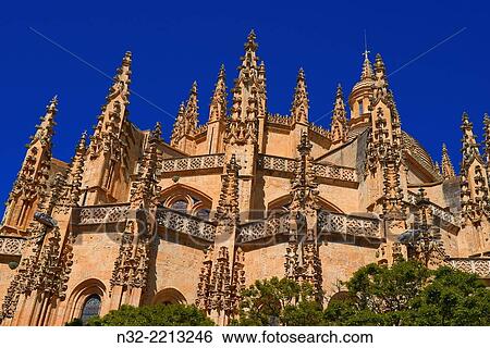 Cathedral, Segovia, Castilla-Leon, Spain. View Large Photo Image Stock Photograph - Cathedral, Segovia, Castilla-Leon, Spain.. Fotosearch