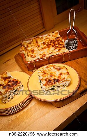 chicken lasagna. View Large Photo Image Stock Photograph - chicken lasagna.. Fotosearch