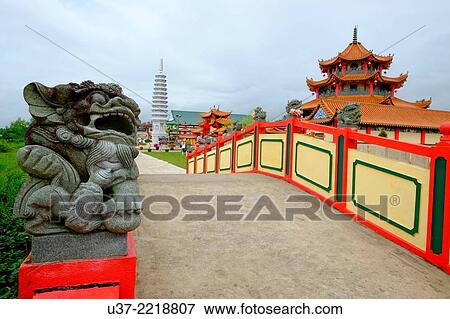 Stock Photo - Chinese temple at Beliong, Sarawak, Malaysia.. Fotosearch