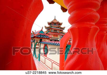 Stock Photography - Chinese temple at Beliong, Sarawak, Malaysia.. Fotosearch