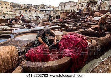 Chouwara tannery. Fes, Morocco. View Large Photo Image Stock Image - Chouwara tannery. Fes, Morocco.. Fotosearch