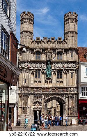 Stock Image - Christ Church Gate, Canterbury, Kent, UK.. Fotosearch