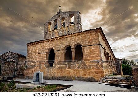 Stock Image - Church in Pinilla de Jadraque. Guadalajara. Castilla la Mancha. Spain.. Fotosearch