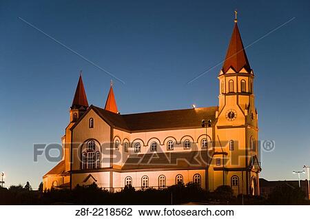 Stock Image - Church of Puerto Veras, Region X, Región de los Lagos, Patagonia, Chile.. Fotosearch