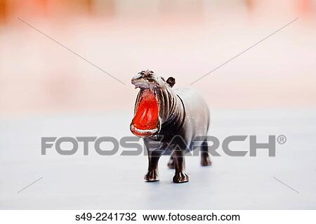 Stock Image - Close up of Miniature Toy Hippo.. Fotosearch